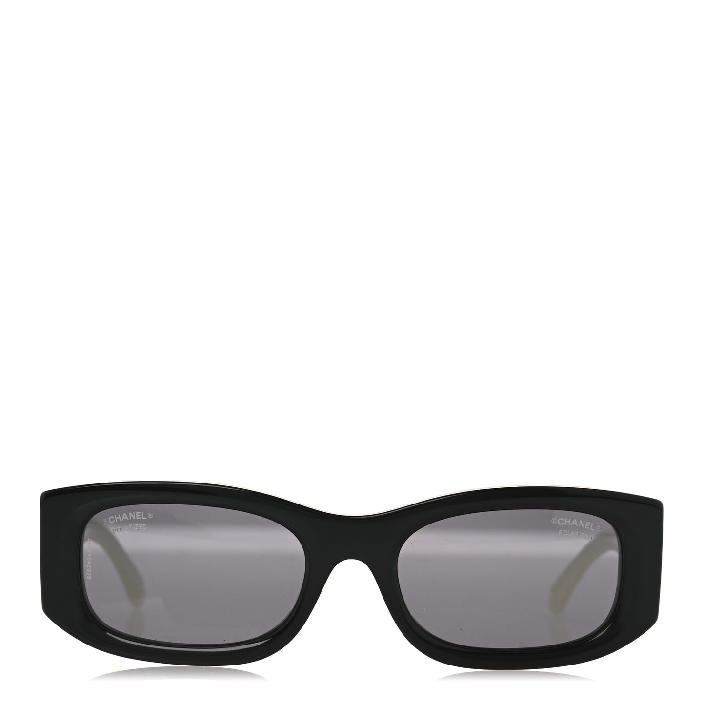 Acetate Rectangle Sunglasses 5525 Black White