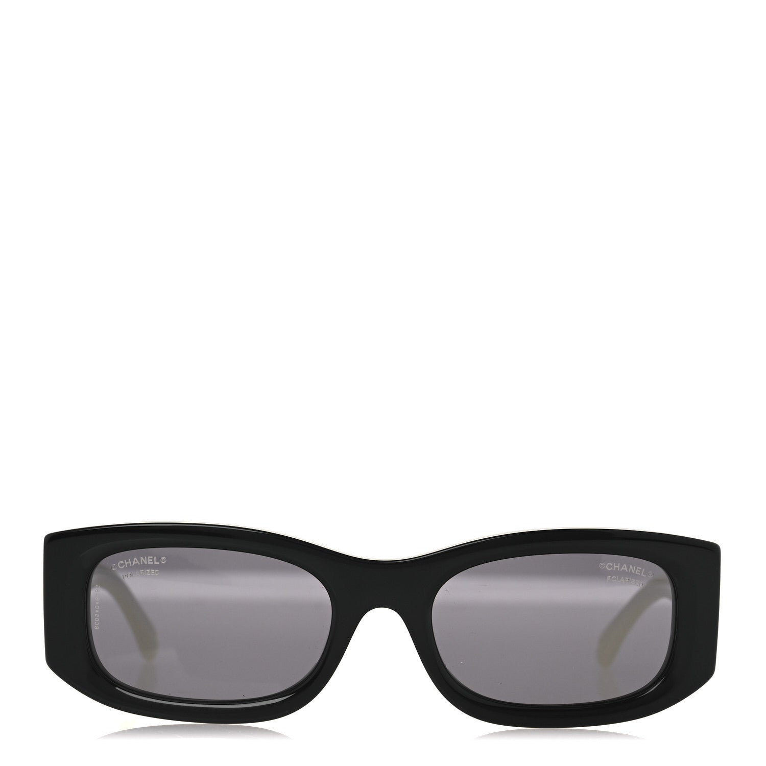 Chanel Acetate Rectangle Sunglasses 5525 Black White 2 of 7