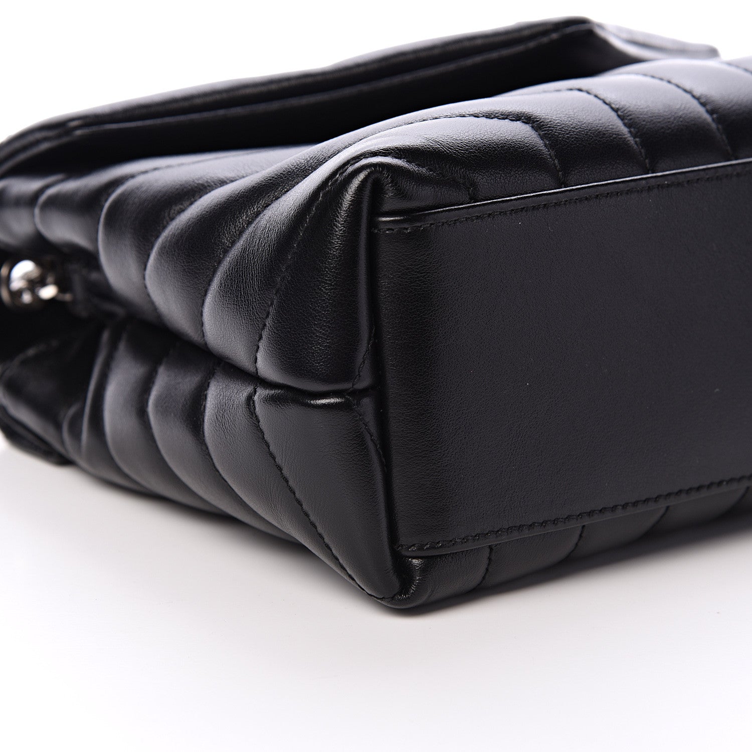 Saint Laurent Calfskin Y Quilted Monogram Small Loulou Chain Satchel Black 8 of 9