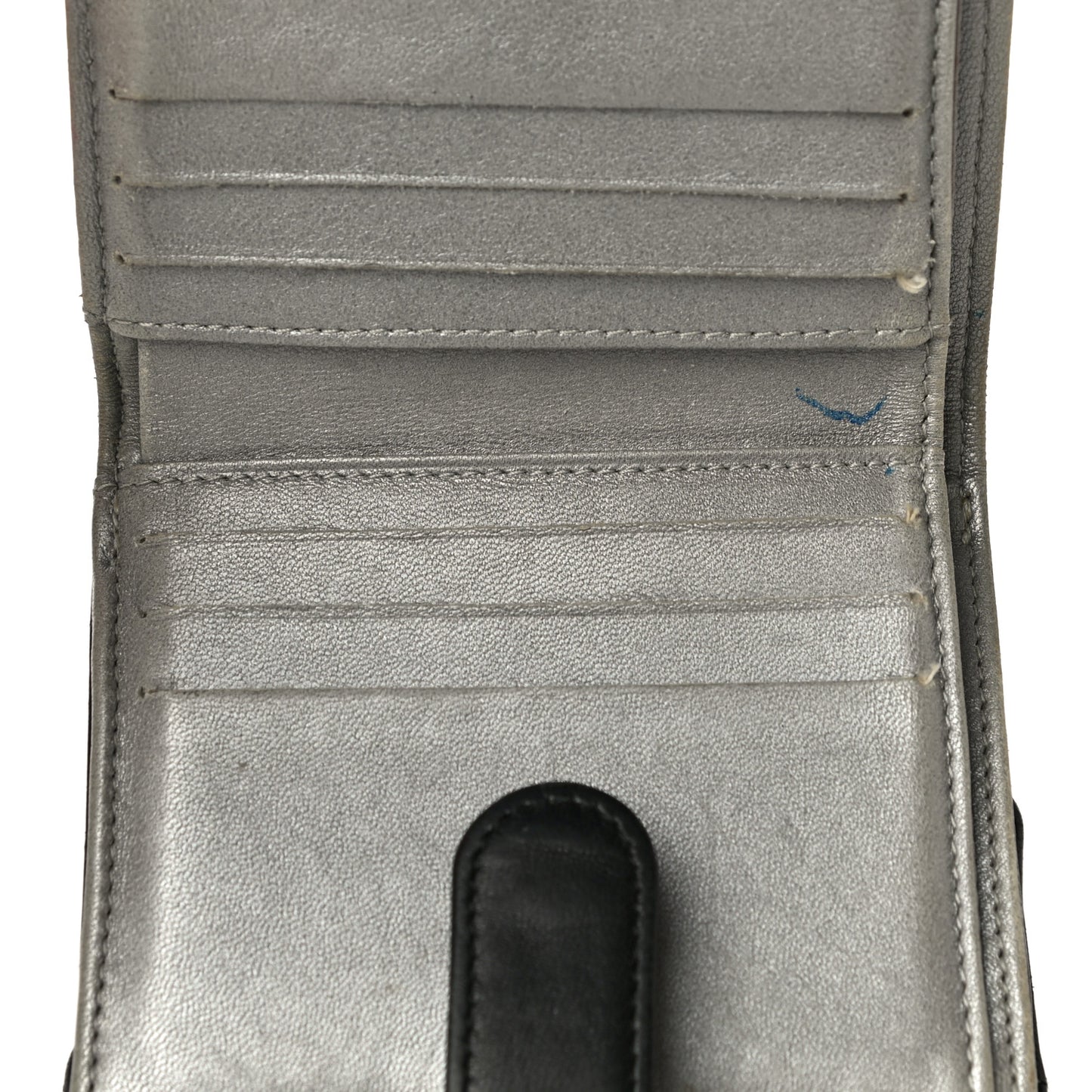 Lambskin Embossed Camellia French Wallet Black