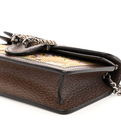 Gucci Monogram Jumbo GG Textured Dollar Calfskin Embroidered Super Mini Dionysus Shoulder Bag Camel Ebony New Acero Multicolor 9 of 10
