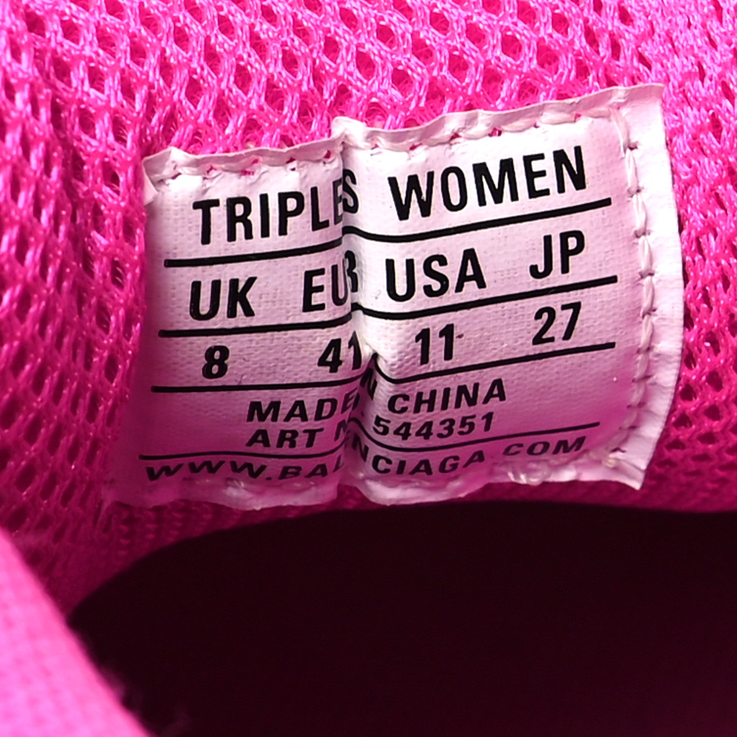 Balenciaga Fabric Mesh Clear Sole Fluo Womens Triple S Sneakers 41 Pink 6 of 7