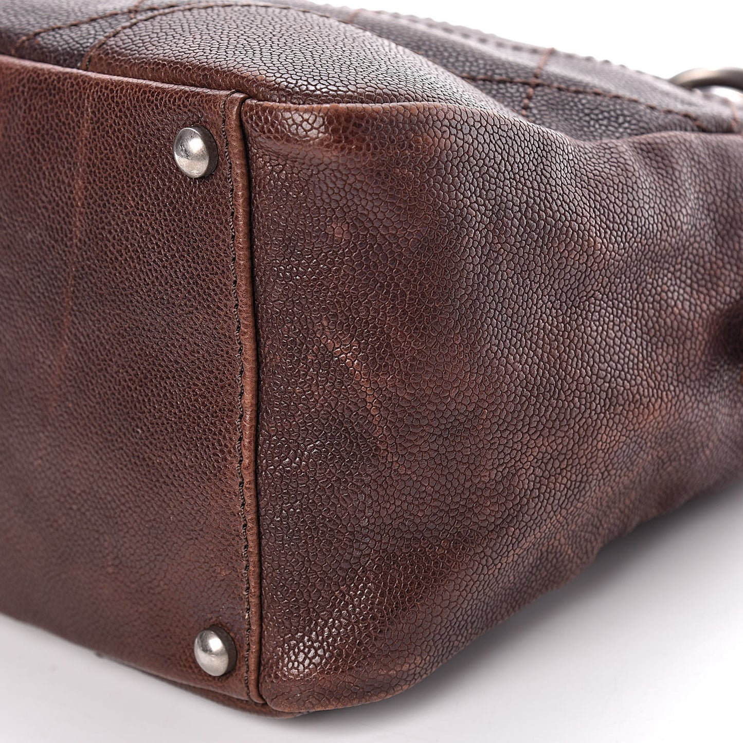 Distressed Caviar Outdoor Ligne Tote Brown