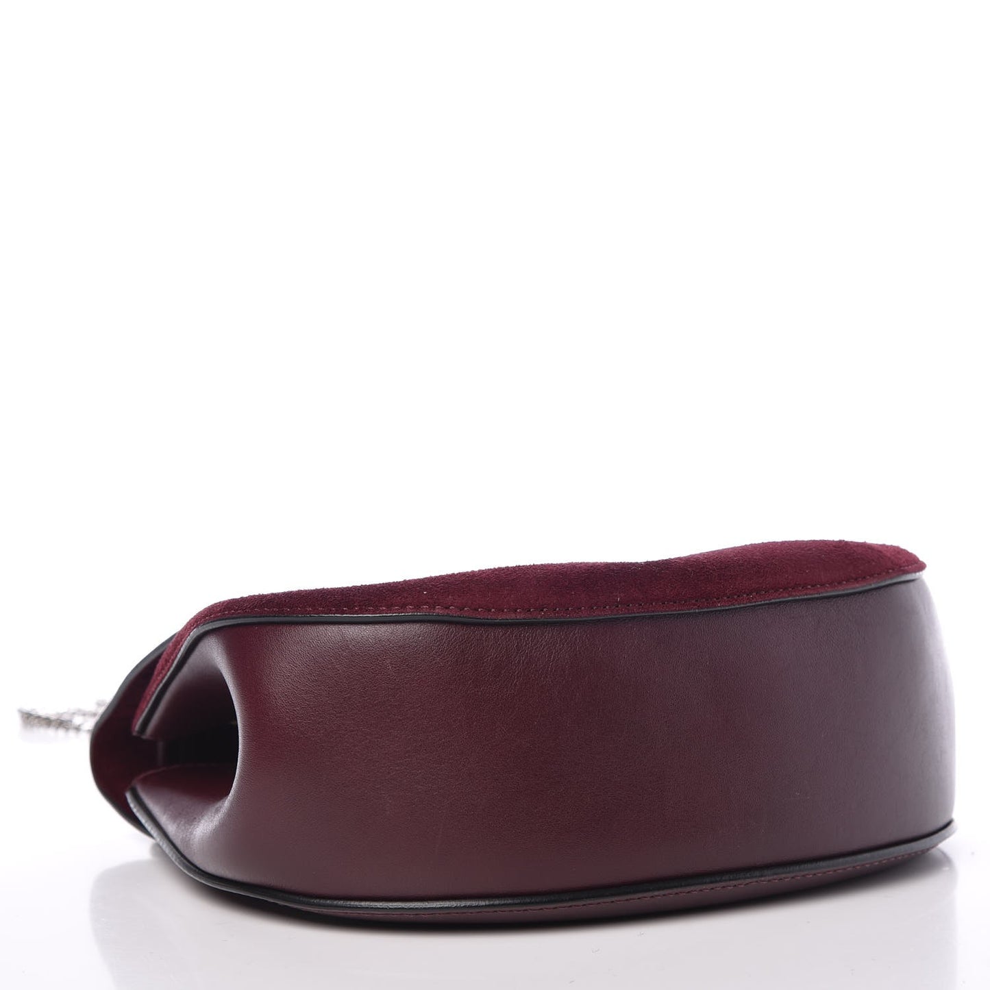 Suede Smooth Calfskin Drew Shoulder Bag Dark Purple