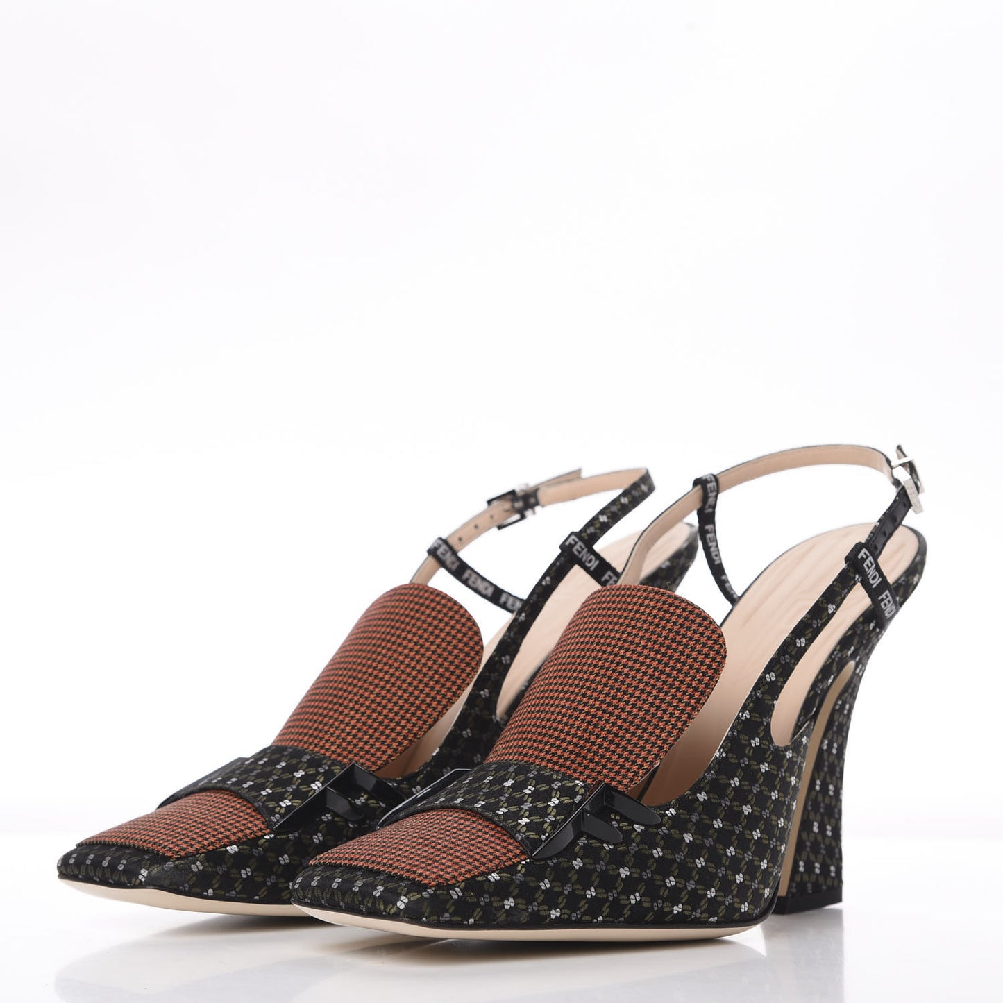 Fabric Jacquard Ffreedom Slingback Pumps 40.5