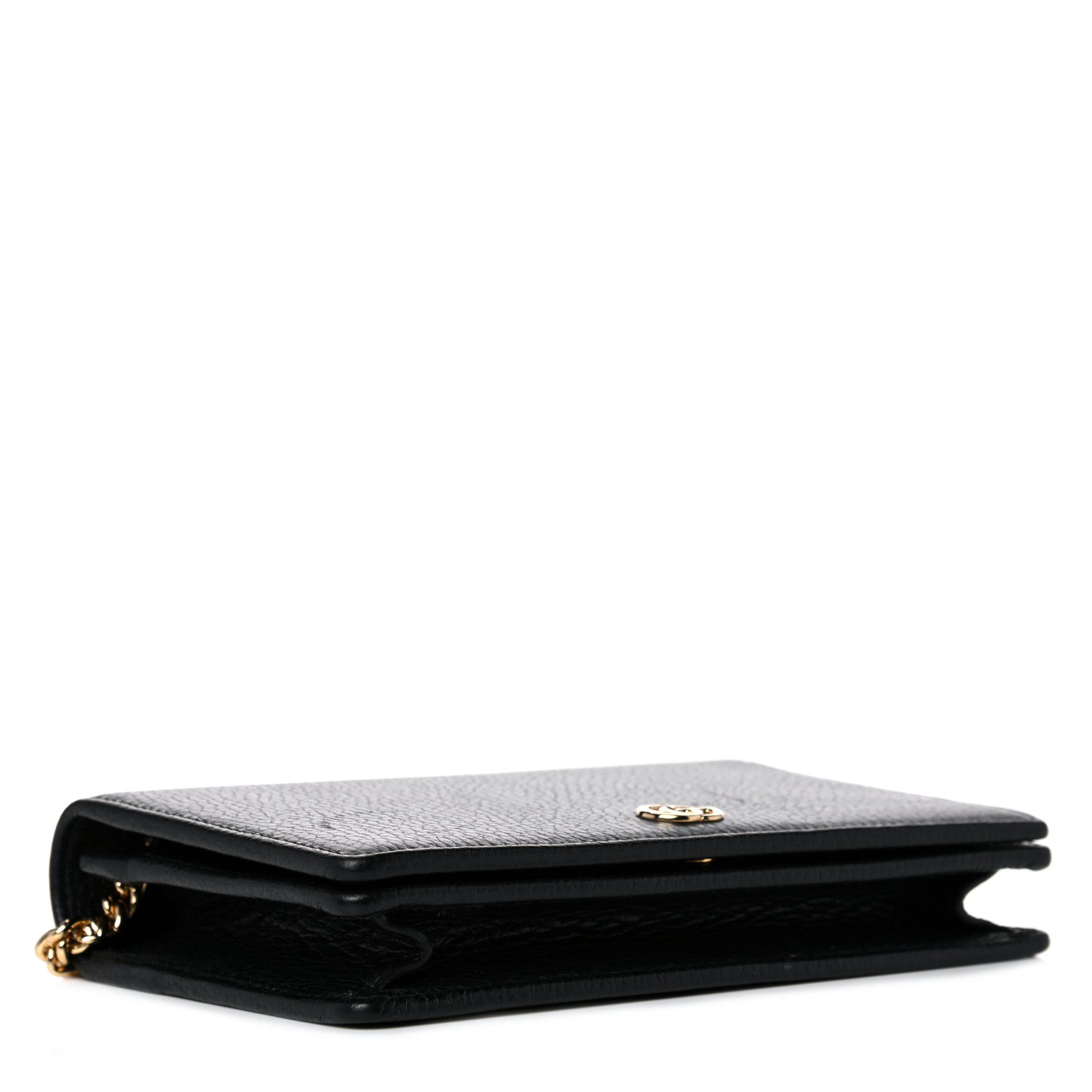 Gucci Calfskin Mini GG Marmont Chain Wallet Black 4 of 12