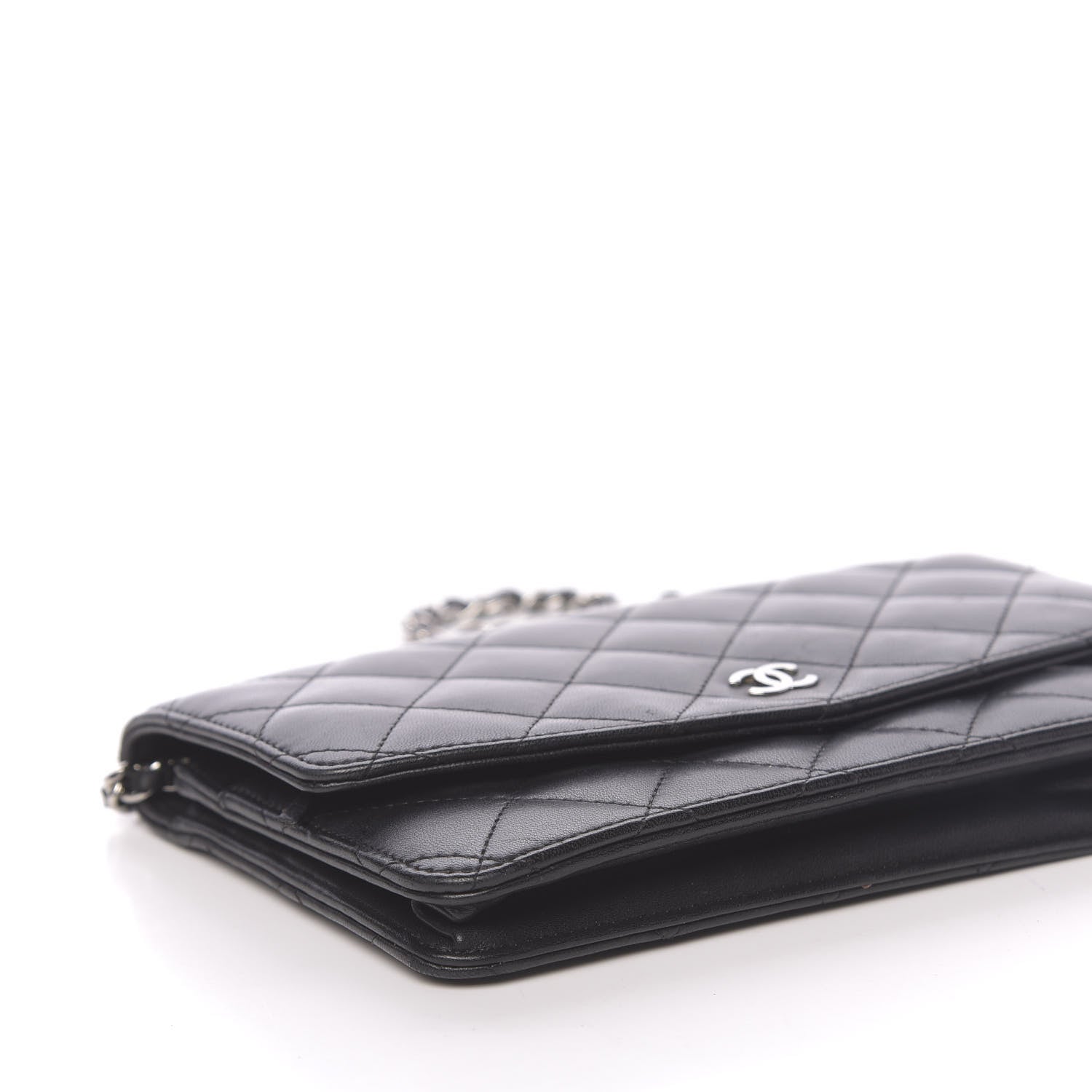 Chanel Lambskin Quilted Wallet On Chain WOC Black 11 of 12