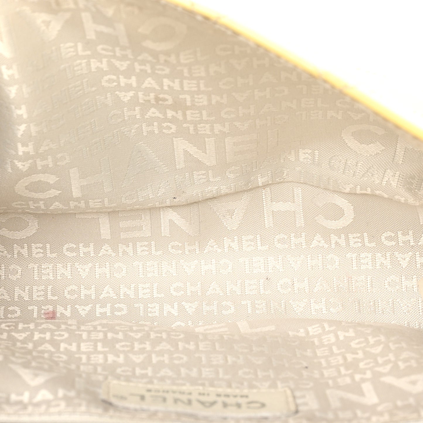 Patent Quilted Jumbo Diagonal CC Flap Yellow