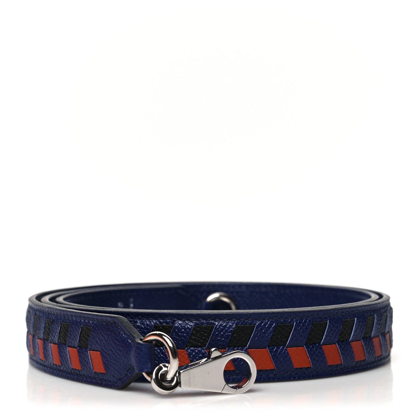 Epsom 25mm Tressage Shoulder Strap Bleu Indigo Noir Terre Battue