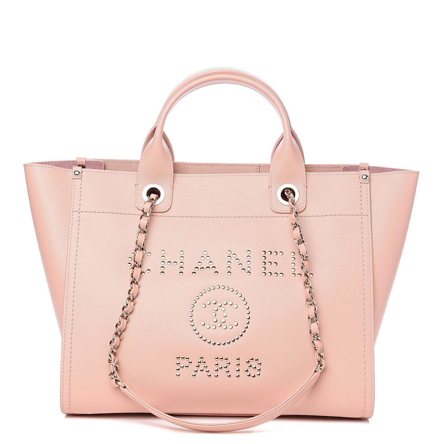 Chanel Caviar Small Studded Deauville Tote Light Pink 1 of 8