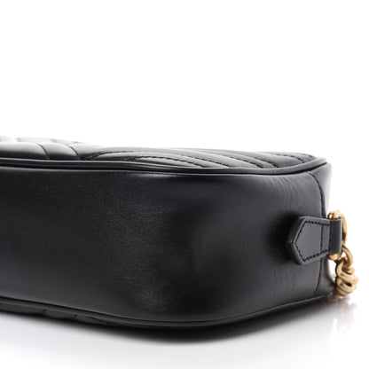 Gucci Calfskin Matelasse Small GG Marmont Chain Shoulder Bag Black 7 of 10