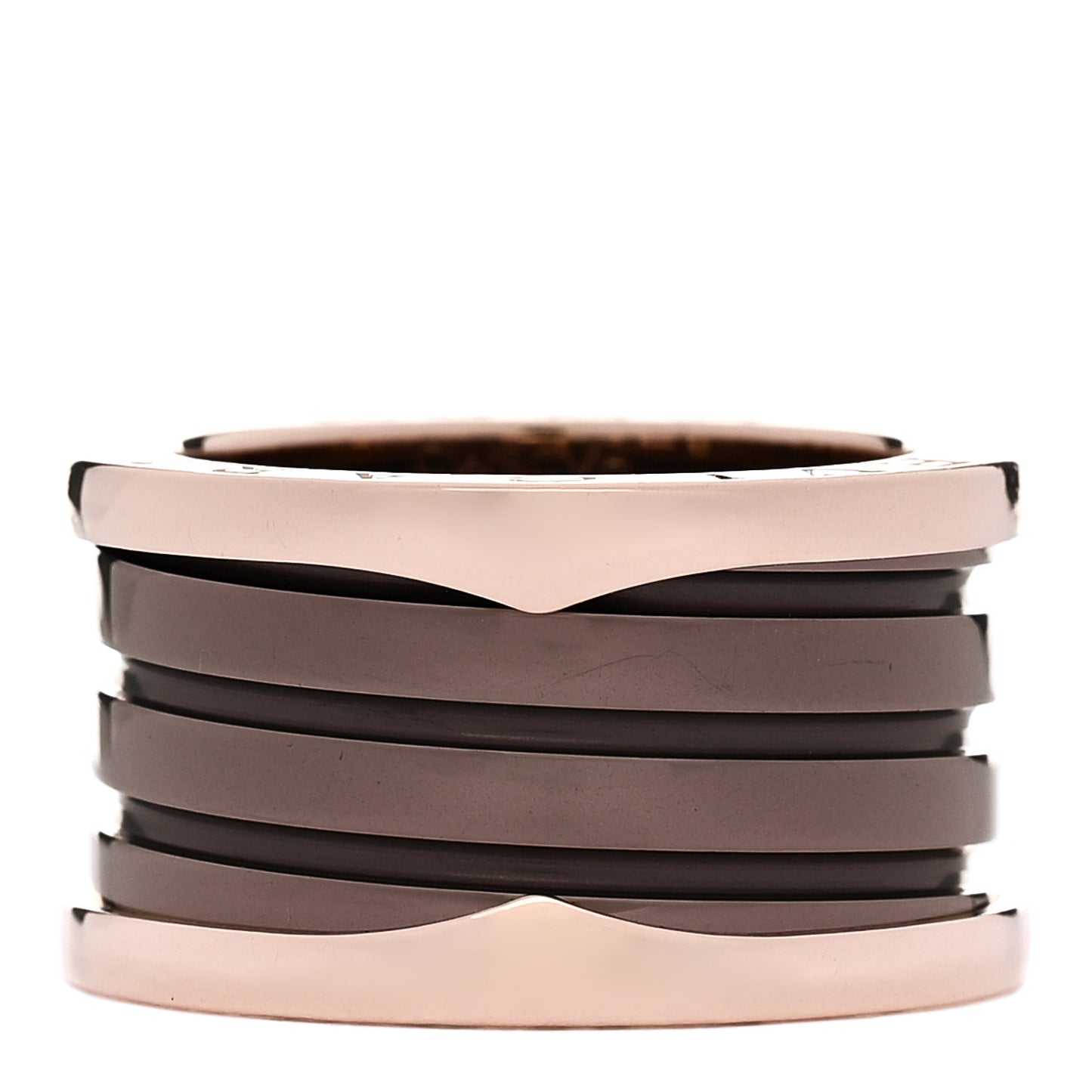 18K Rose Gold Bronze Cermet B.Zero1 Roma Four-Band Ring 52 6