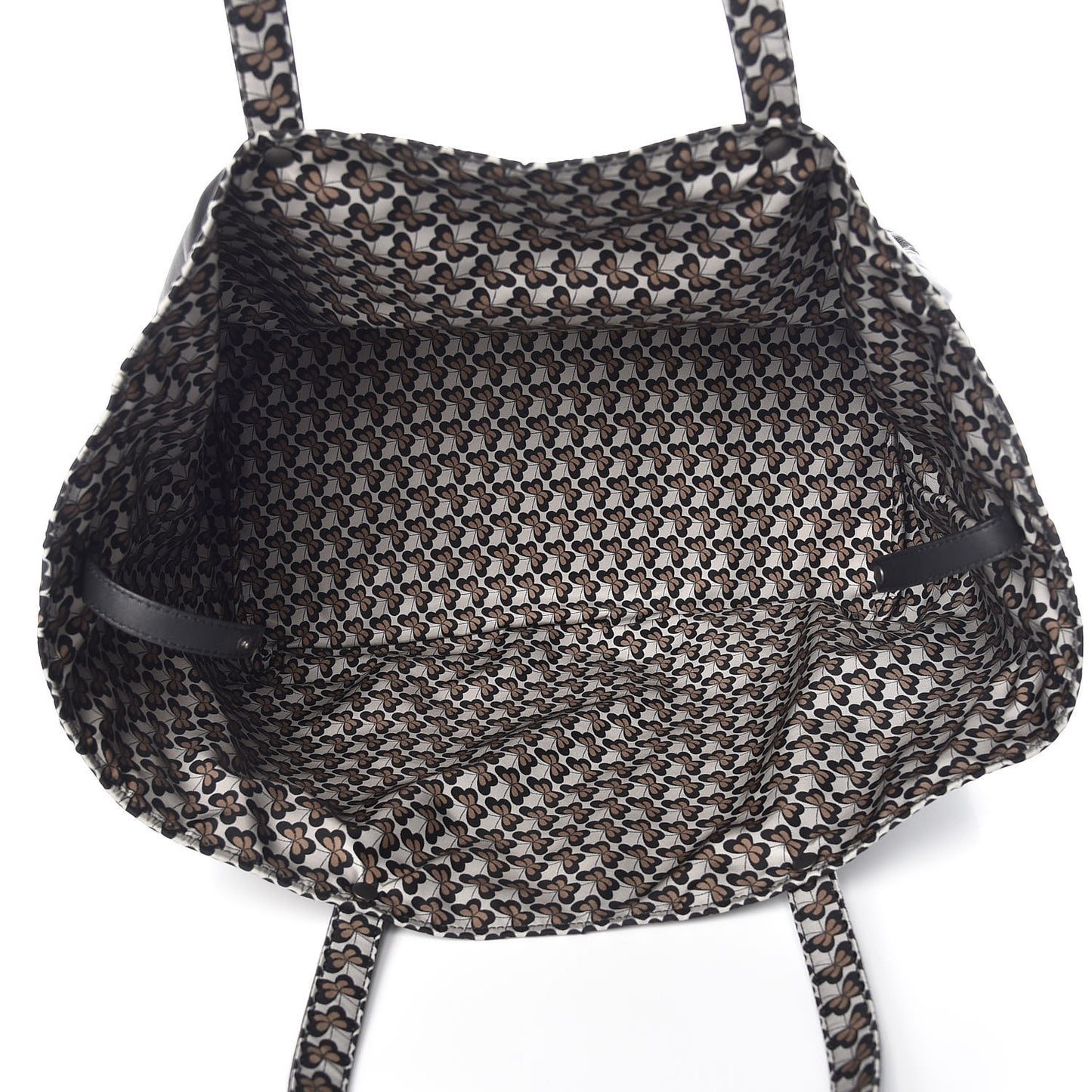 Nappa Nylon Medium Reversible Butterfly Shoulder Bag Black Cement