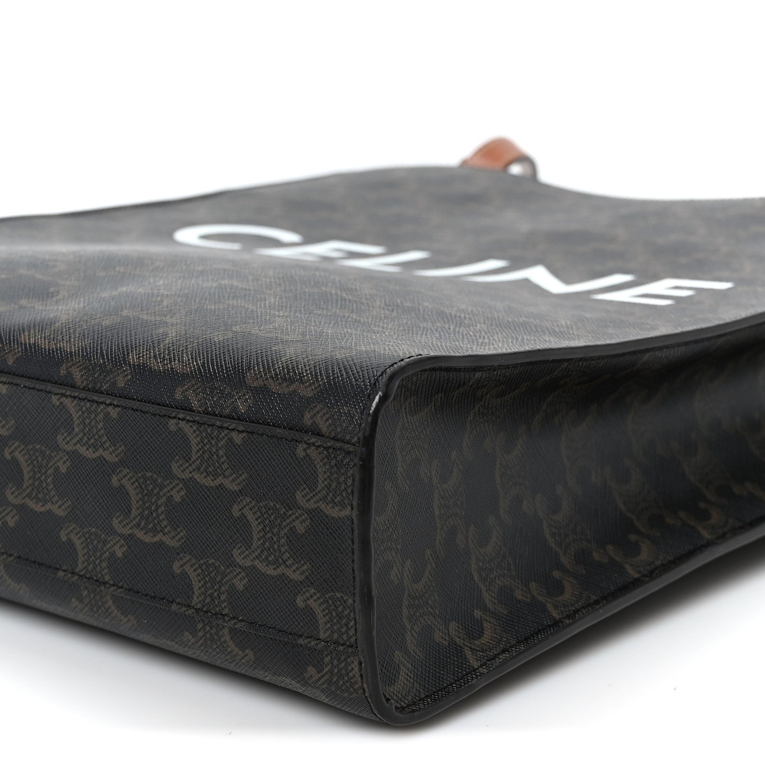 Celine Triomphe Canvas Calfskin Small Vertical Cabas Tan 9 of 9