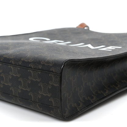 Celine Triomphe Canvas Calfskin Small Vertical Cabas Tan 9 of 9