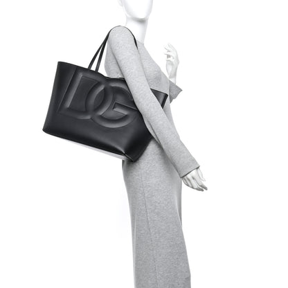 Dolce & Gabbana DOLCE GABBANA Calfskin DG Logo Shopper Tote Black 2 of 9