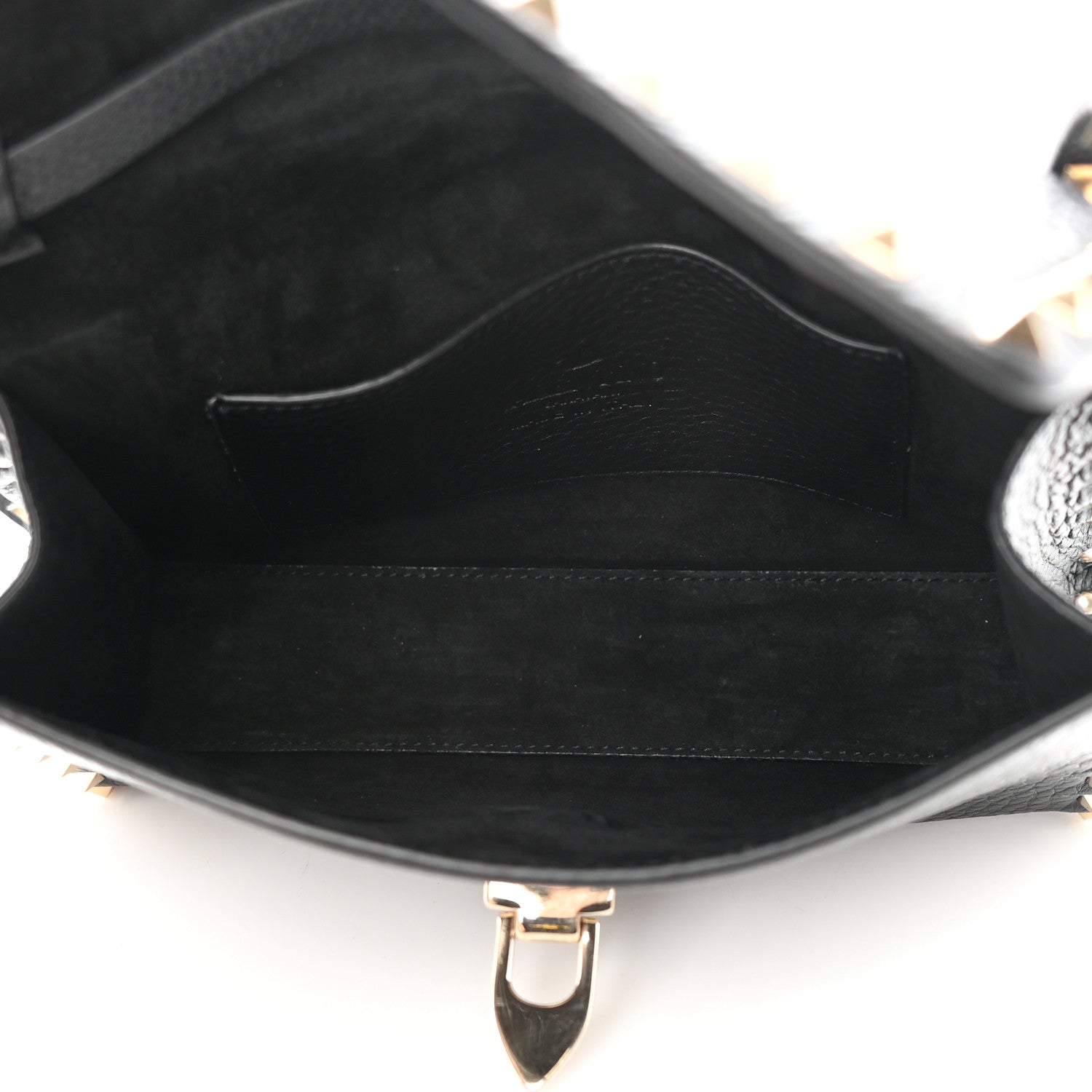 Valentino Garavani Pebbled Calfskin Medium Rockstud Flip Lock Crossbody Bag Black 5 of 13