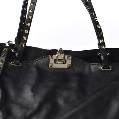 Valentino Garavani Vitello Medium Rockstud Tote Black 8 of 8
