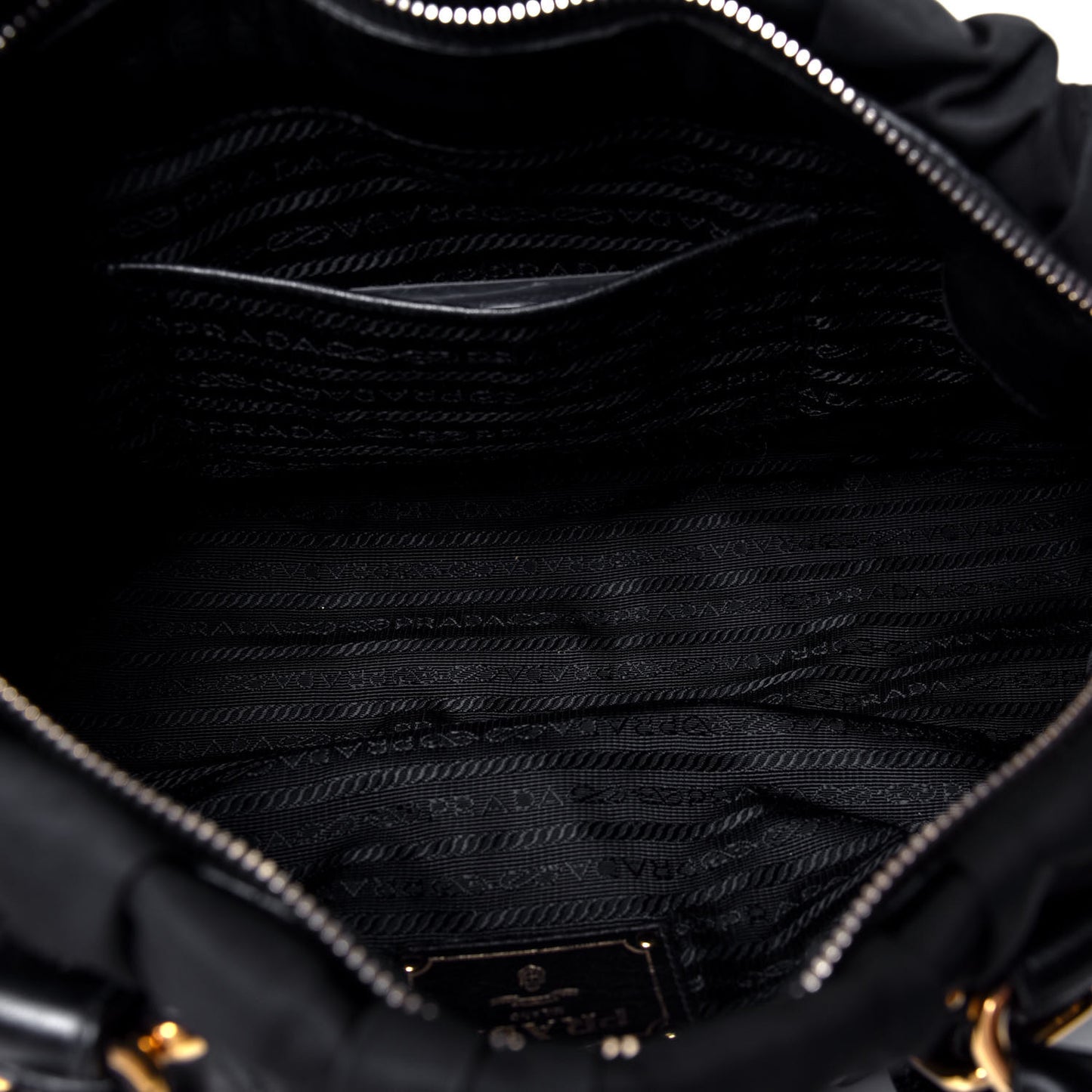 Tessuto Nylon Gaufre Shopping Satchel Black