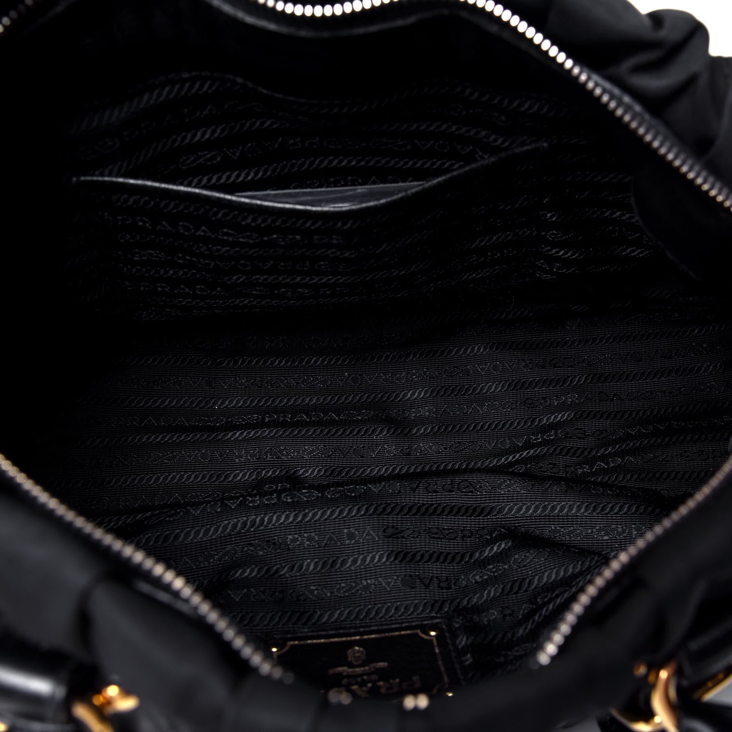 Prada Tessuto Nylon Gaufre Shopping Satchel Black 4 of 4