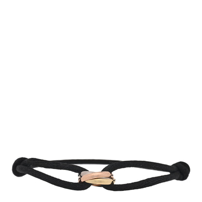 Cartier 18K Pink Yellow White Gold Trinity Adjustable Cord Bracelet Black Black 1 of 5