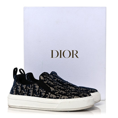 Christian Dior Velvet Oblique Womens Solar Slip On Sneakers 38.5 Deep Blue 11 of 11