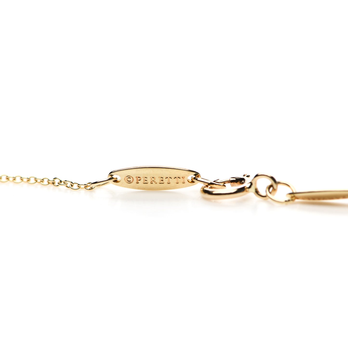 18K Yellow Gold Turquoise Elsa Peretti Open Heart Pendant Necklace