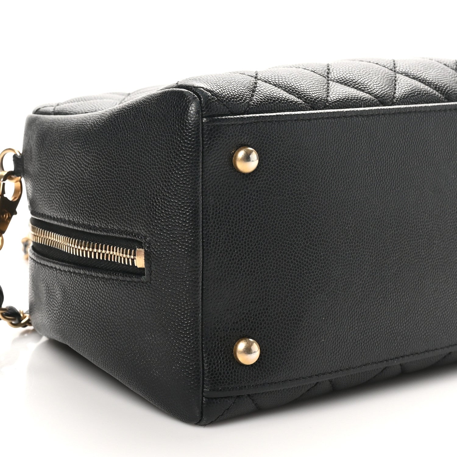 Chanel Caviar Lizard Quilted Coco Handle Bowler Black 9 of 10
