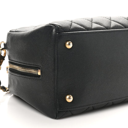 Chanel Caviar Lizard Quilted Coco Handle Bowler Black 9 of 10