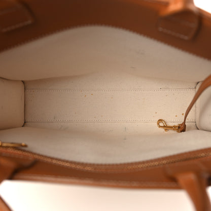 Celine Canvas Calfskin Logo Print Small Vertical Cabas Natural Tan 5 of 9