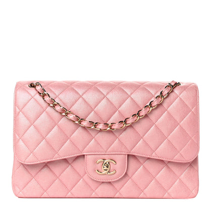 Chanel Iridescent Caviar Quilted Jumbo Double Flap Rose Pink 1 of 11