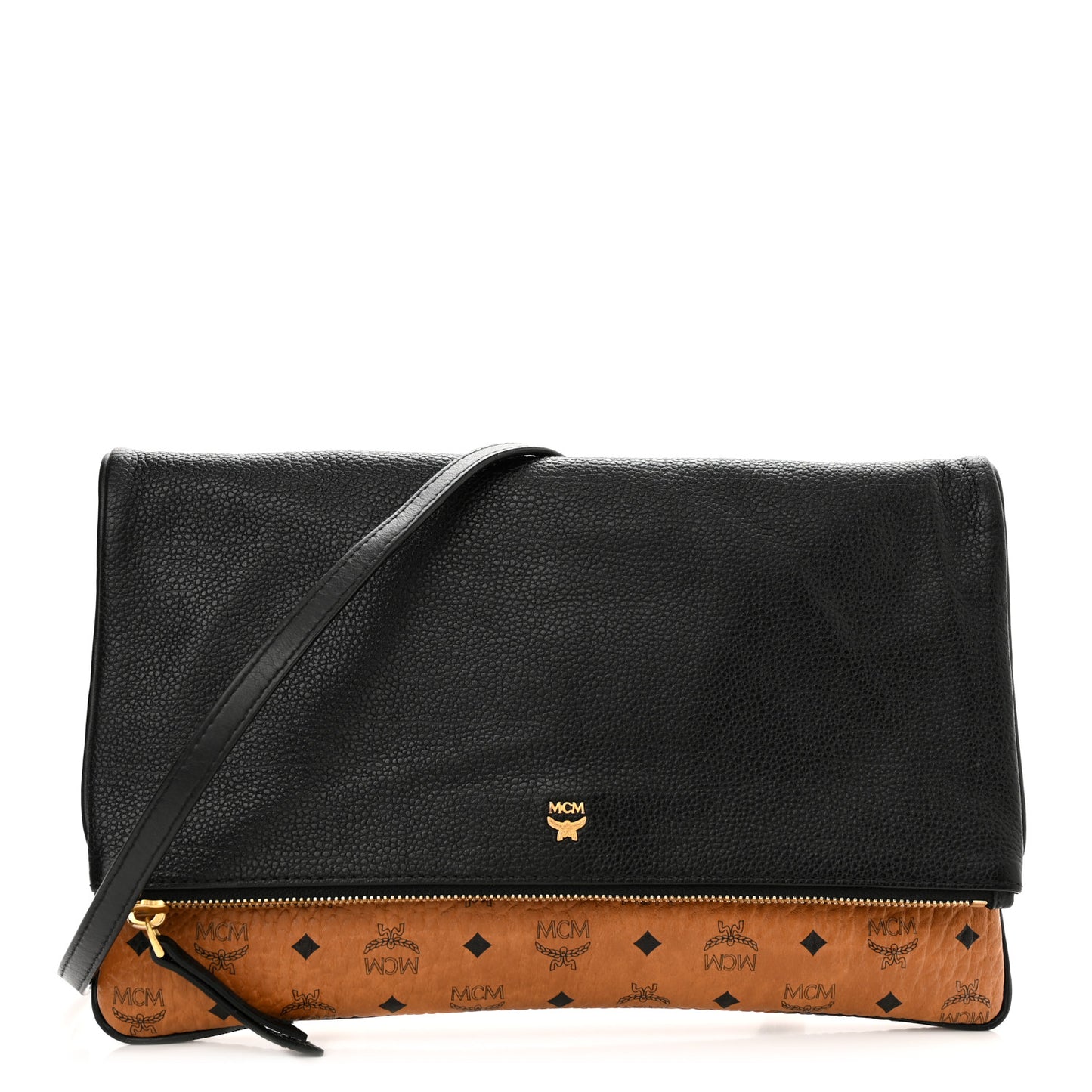 Visetos Corina Foldover Crossbody Bag Cognac Black