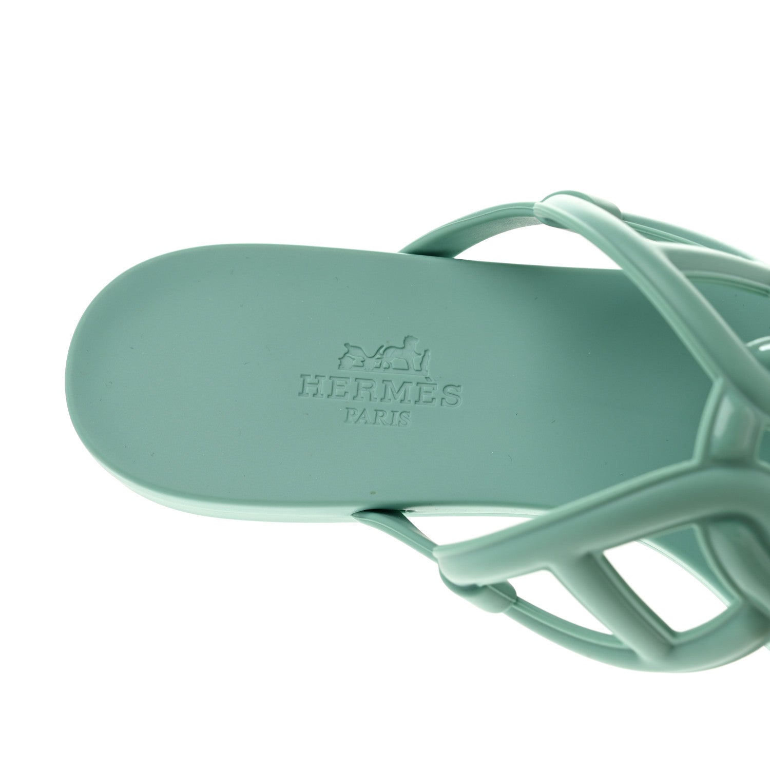 Hermes Rubber Womens Egerie Sandals 35 Vert Embrun 7 of 8