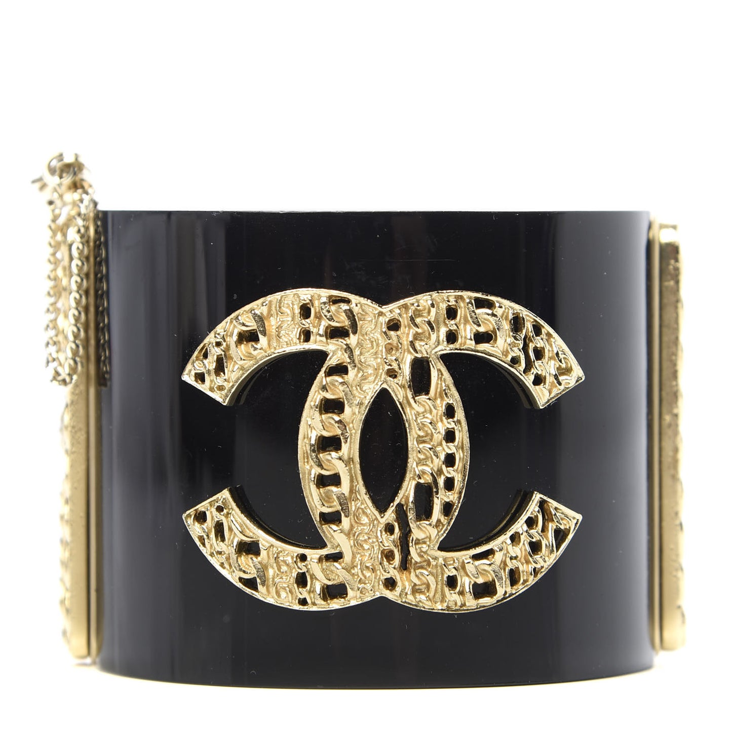 Resin CC Wide Cuff Black Gold