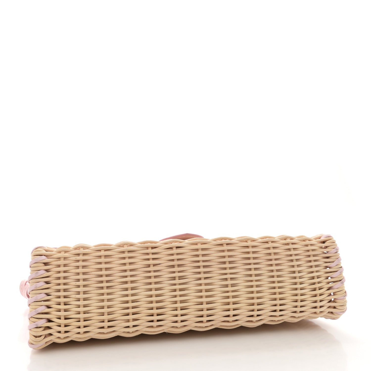 Jacquemus Glazed Calfskin Wicker Le Bambino Long Pale Pink 4 of 14