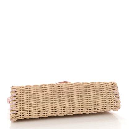 Jacquemus Glazed Calfskin Wicker Le Bambino Long Pale Pink 4 of 14
