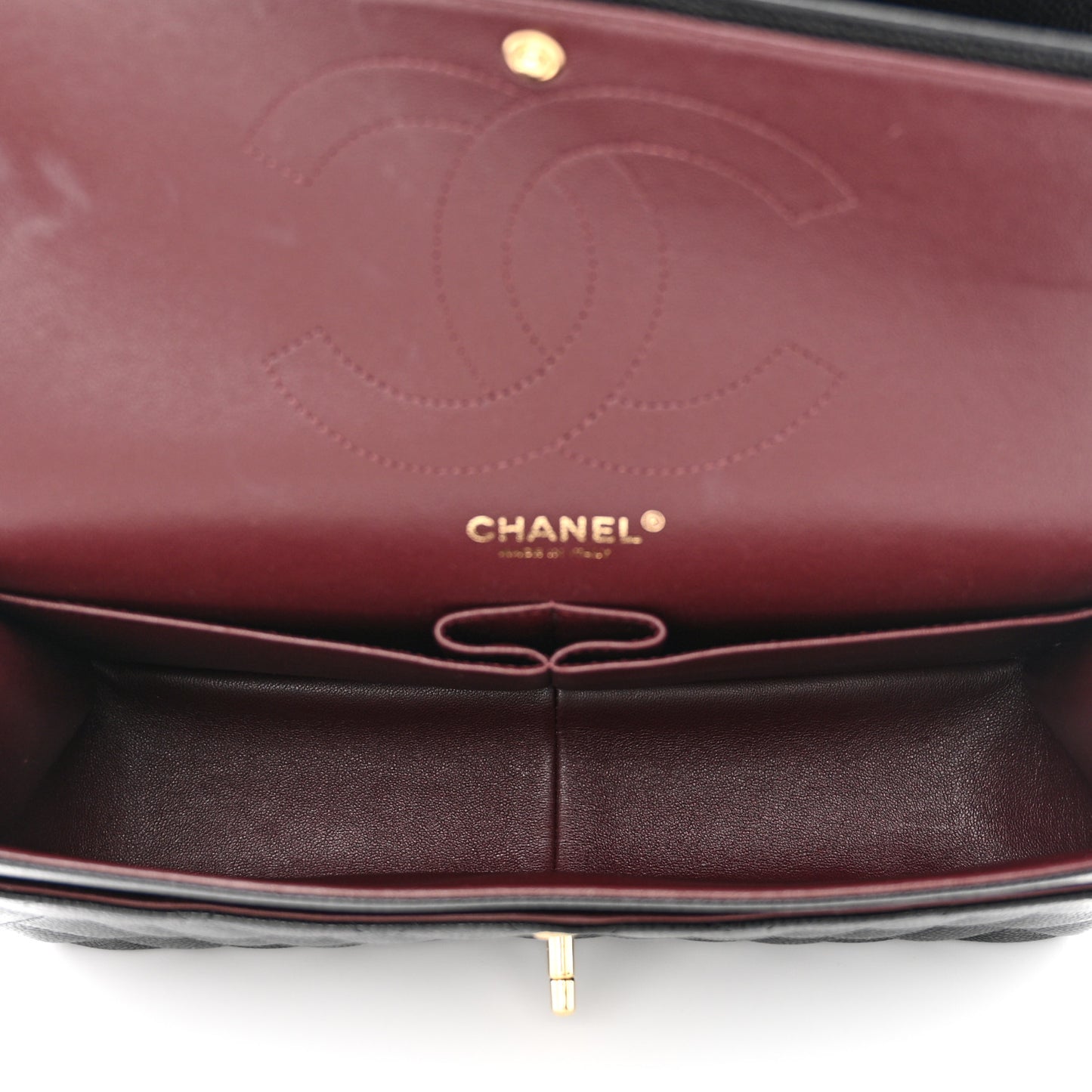 Caviar Quilted Jumbo Double Flap Black