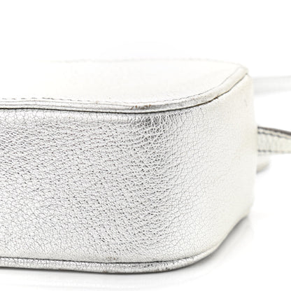Balenciaga Metallic Goatskin Logo XS Everyday Camera Bag Argent Black 10 of 15