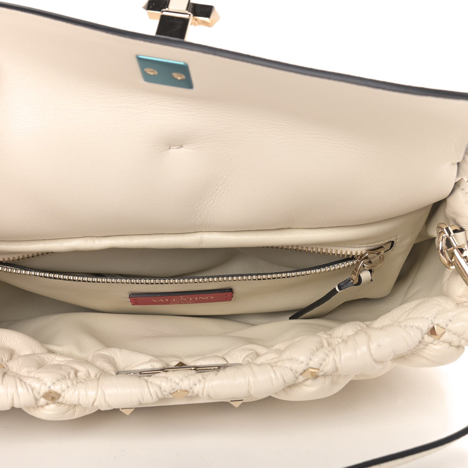 Valentino Garavani Nappa Spikeme Clutch Ivory 5 of 8