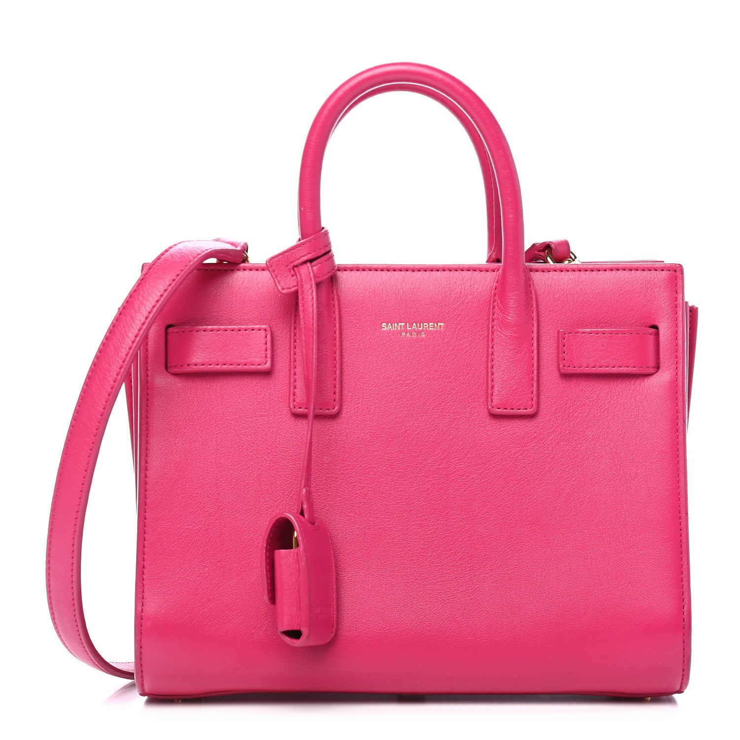 Saint Laurent Calfskin Nano Sac De Jour Lipstick Fuchsia 1 of 9