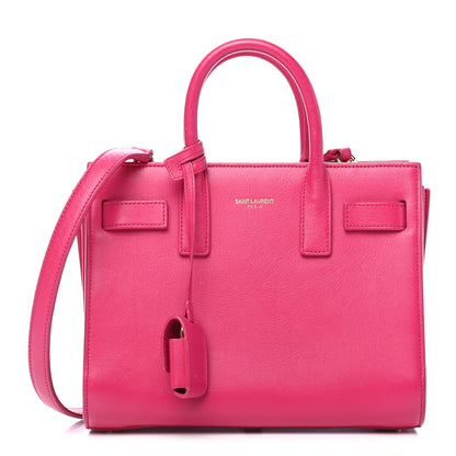 Saint Laurent Calfskin Nano Sac De Jour Lipstick Fuchsia 1 of 9