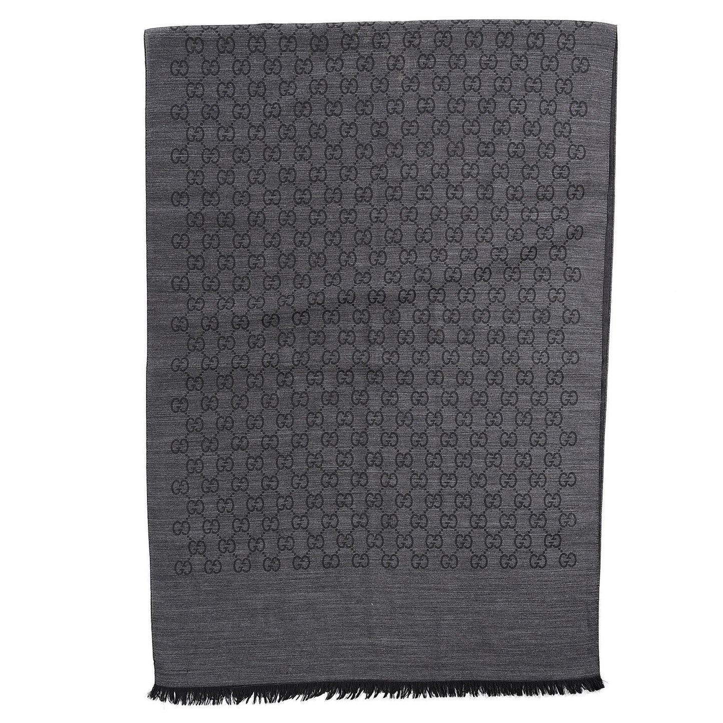 Wool Silk GG Monogram GGNat Scarf Anthracite