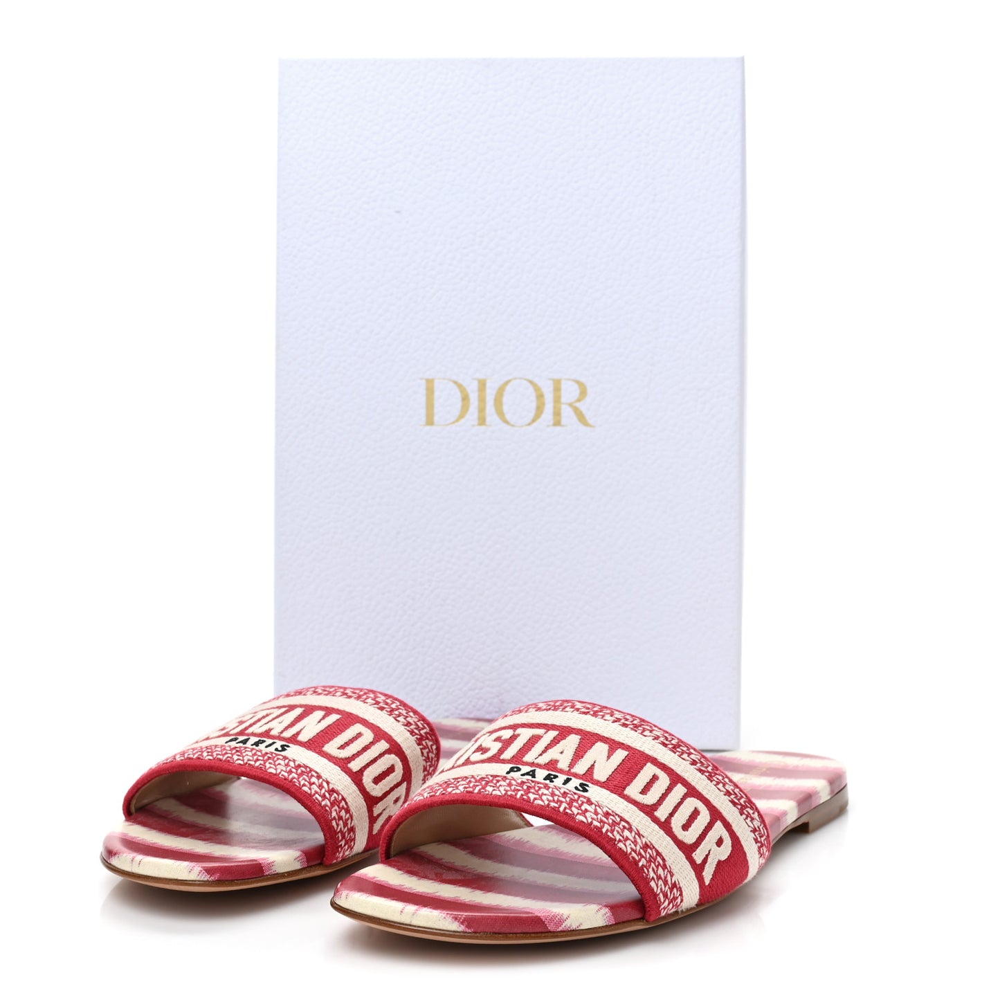 Canvas Embroidered Dway Mules Slide Sandals 38.5 Poppy Red