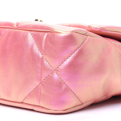 Chanel Iridescent Calfskin Quilted Medium Chanel 19 Flap Pink 12 of 14