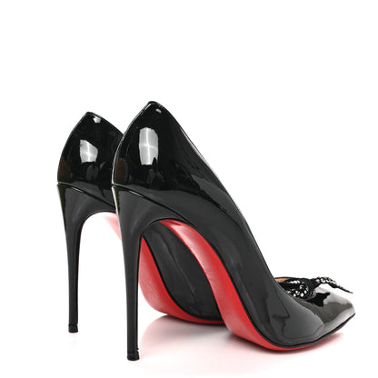 Christian Louboutin Velvet Madame Menule Bow 100 Pumps 38.5 Black 4 of 11