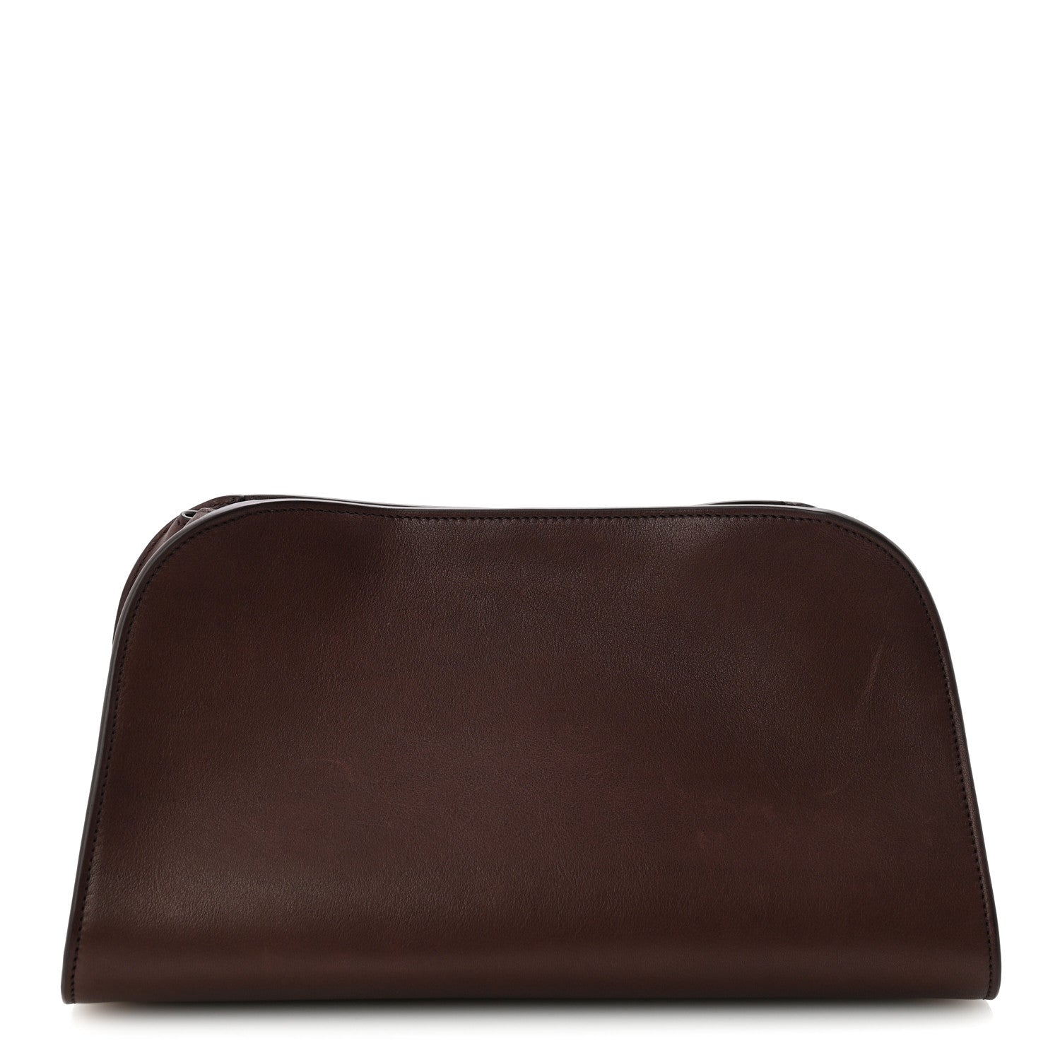 The Row Polished Saddle Calfskin Peggy Clutch Burgundy 1 of 9