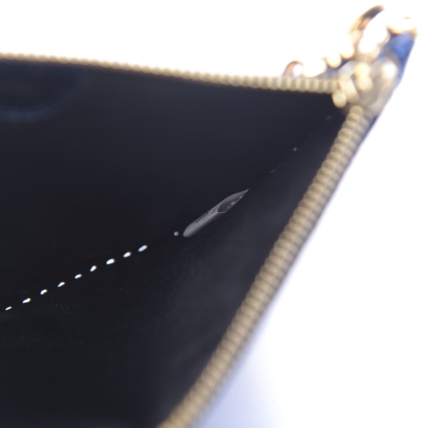 Metallic Faux Snakeskin Falabella Clutch Blue