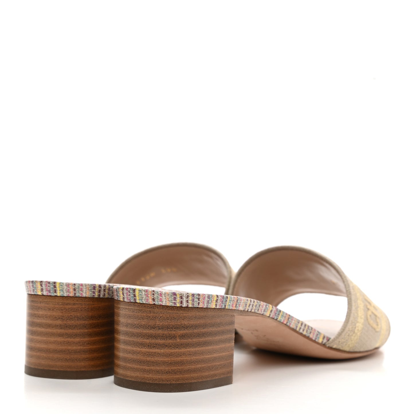 Lurex Romance Embroidered Dway 40mm Slide Sandals 39.5 Metal Multicolor