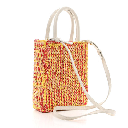 Loewe Raffia Calfskin Standard A5 Tote Bag White Multicolor 3 of 9