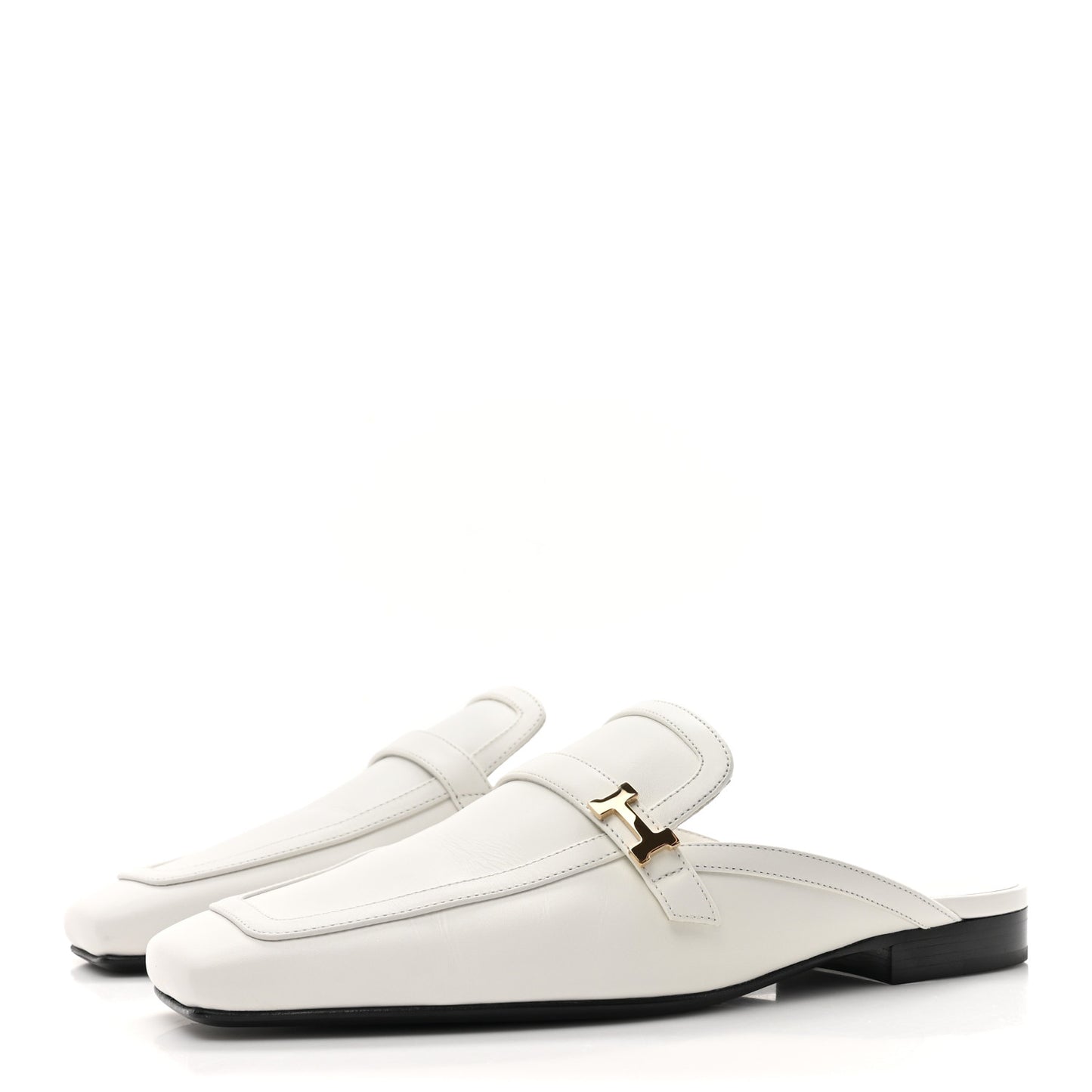 Calfskin Womens Groupie Mules 35.5 White